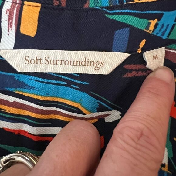 Soft surroundings sail away nautical sail boat graphic oversized blouse medium - Picture 6 of 7